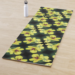 Tapis De Yoga Fleur sauvage jaune Abstrait personnalisé