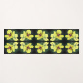 Tapis De Yoga Fleur sauvage jaune délicat Art Abstrait (Devant (Horizontal))