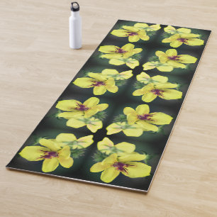 Tapis De Yoga Fleur sauvage jaune délicat Art Abstrait