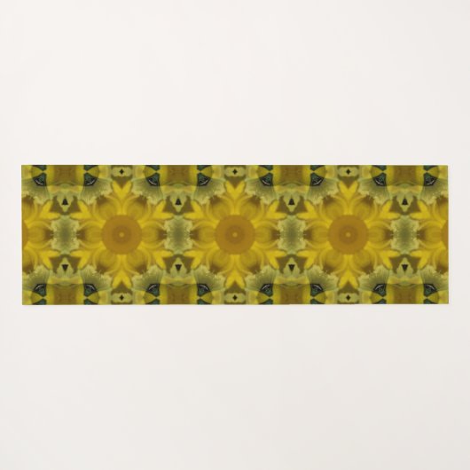Tapis De Yoga Fleur soleil éclate dorée (Dos (Horizontal))