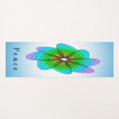 Tapis De Yoga Fleur spirale géométrique bleue (Devant (Horizontal))