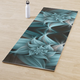 Tapis De Yoga Fleur Turquoise Magnifique Fractale