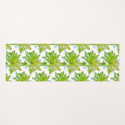 Tapis De Yoga Fleur vert vert vert vert pâle marguerite (Devant (Horizontal))