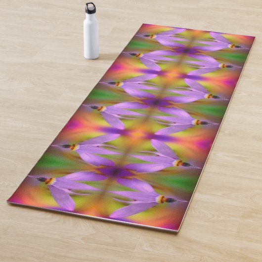 Tapis De Yoga Fleur violet pâle - Fermer Abstrait (En situation)