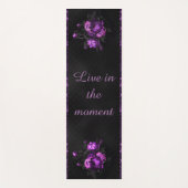 Tapis De Yoga Fleur violette avec devis personnalisé (Devant)