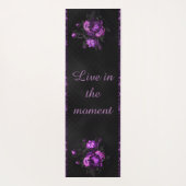 Tapis De Yoga Fleur violette avec devis personnalisé (Dos)