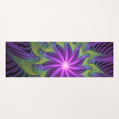 Tapis De Yoga Fleuron vert violet Art Abstrait fractal moderne (Devant (Horizontal))