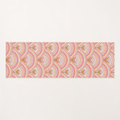 Tapis De Yoga Fleurs arc-en-ciel rétro rose (Devant (Horizontal))