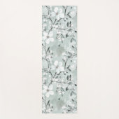 Tapis De Yoga Fleurs Blanches Bleues (Devant)