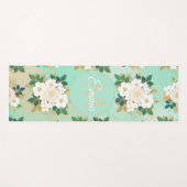 Tapis De Yoga Fleurs blanches romantiques Conception de l'aquare (Devant (Horizontal))