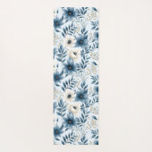Tapis De Yoga Fleurs bleues et beiges (Dos)