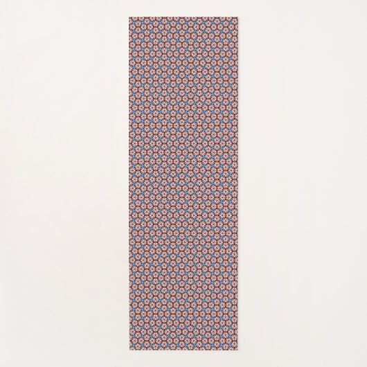 Tapis De Yoga Fleurs Bleues Rose et Marron (Devant)