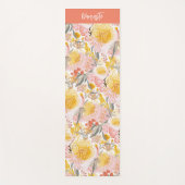 Tapis De Yoga Fleurs côtières roses et jaune (Devant)