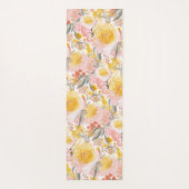 Tapis De Yoga Fleurs côtières roses et jaune (Dos)
