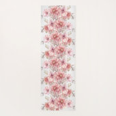 Tapis De Yoga Fleurs d'aquarelle rose fêtards Parties scintillan (Dos)