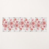 Tapis De Yoga Fleurs d'aquarelle rose fêtards Parties scintillan (Devant (Horizontal))