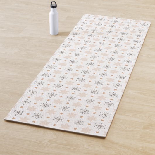 Tapis De Yoga Fleurs d'art géométriques simples (En situation)
