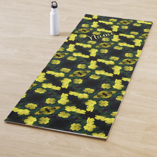 Tapis De Yoga Fleurs de géranium Motif Abstrait Personnalisé (En situation)
