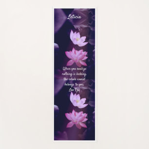 Tapis De Yoga Fleurs de Lotus pourpres Citation Yoga Mat