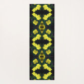 Tapis De Yoga Fleurs de Primrose Jaune Abstraites (Dos)