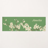 Tapis De Yoga Fleurs de printemps vert personnalisées Ajouter un (Devant (Horizontal))