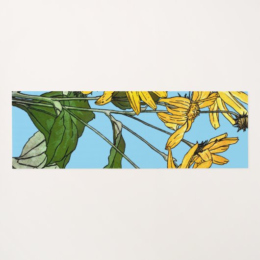 Tapis De Yoga Fleurs de soleil Art Nouveau (Dos (Horizontal))