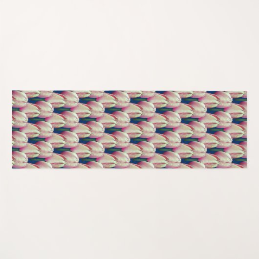 Tapis De Yoga Fleurs de tulipes roses (Devant (Horizontal))