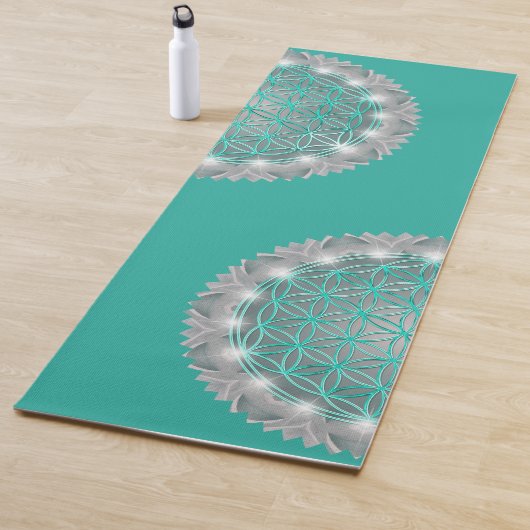 Tapis De Yoga FLEURS DE VIE - Géométrie Sacrée Lumière 2 (En situation)