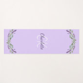 Tapis De Yoga fleurs de violette lavande nom monogramme initiale (Devant (Horizontal))