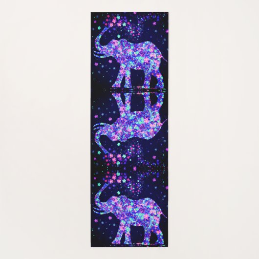 Tapis De Yoga Fleurs d'éléphants - (Dos)
