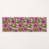 Tapis De Yoga Fleurs d'hibiscus roses (Devant (Horizontal))