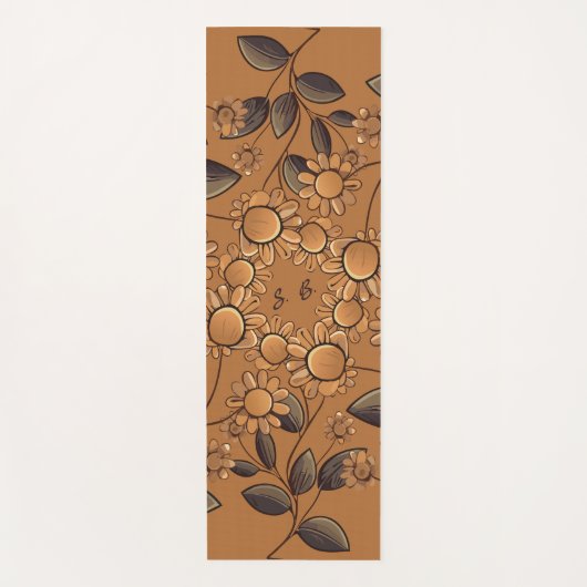 Tapis De Yoga Fleurs d'or (Devant)
