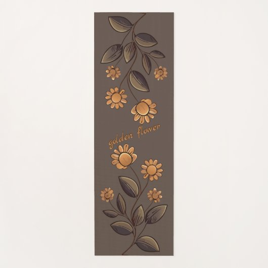 Tapis De Yoga Fleurs d'or (Devant)