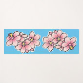 Tapis De Yoga Fleurs d'orchidées roses Aquarelle Design (Devant (Horizontal))