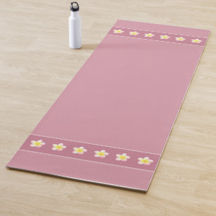 Tapis De Yoga Fleurs élégantes sur des nuances de rose gold clai