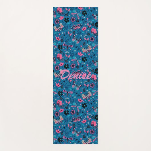 Tapis De Yoga Fleurs Et Papillons (Devant)