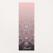 Tapis De Yoga Fleurs, Feuilles, Dentelle Blanche Floral Mandala (Devant)