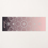 Tapis De Yoga Fleurs, Feuilles, Dentelle Blanche Floral Mandala (Devant (Horizontal))