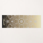 Tapis De Yoga Fleurs, Feuilles, Dentelle Blanche Floral Mandala  (Devant (Horizontal))