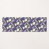 Tapis De Yoga Fleurs Iris Violet Motif de la nature (Devant (Horizontal))