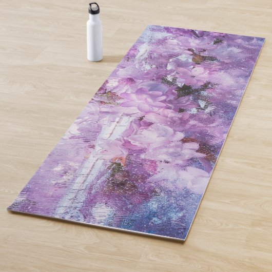Tapis De Yoga Fleurs Lilac congelées (En situation)