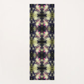 Tapis De Yoga Fleurs Lys Noir Et Blanc Partiel Abstrait (Devant)