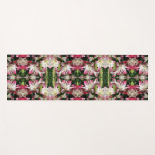 Tapis De Yoga Fleurs Lys Rouges Et Blanches Abstraites (Devant (Horizontal))
