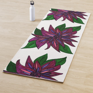 Tapis De Yoga Fleurs magenta Yoga Mat