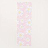 Tapis De Yoga Fleurs marguerites blanches Florales roses (Dos)