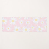 Tapis De Yoga Fleurs marguerites blanches Florales roses (Devant (Horizontal))