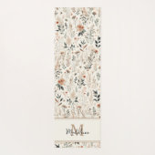 Tapis De Yoga Fleurs minuscules Rustique Chic Motif Nom Monogram (Dos)