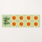 Tapis De Yoga Fleurs Monogrammées   (Devant (Horizontal))