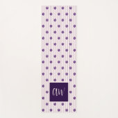 Tapis De Yoga Fleurs Monogrammes Chic De Script Violet Broussail (Devant)
