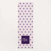 Tapis De Yoga Fleurs Monogrammes Chic De Script Violet Broussail (Dos)